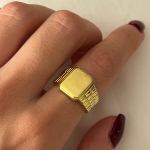 The M Jewelers Gold-Tone Geometric Ring